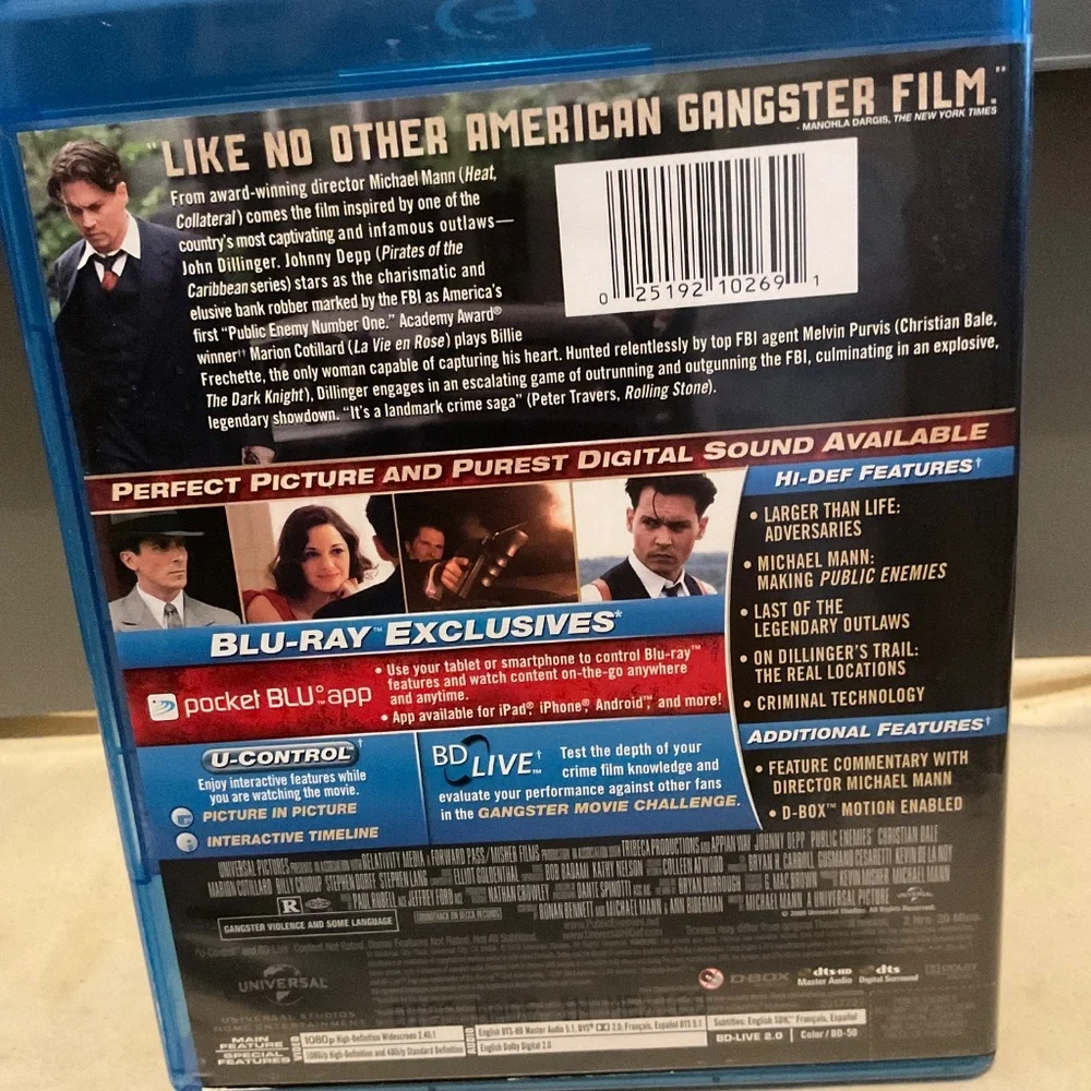 Blu Ray Disc - Public Enemies. V65